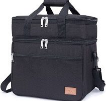Lifewit Bolsa Térmica Grande Porta Alimentos de Refrigeración Aislamiento Doble Compartimentos